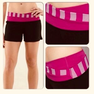 Lululemon Astro Shorts Black / Stripe Raspberry 8
